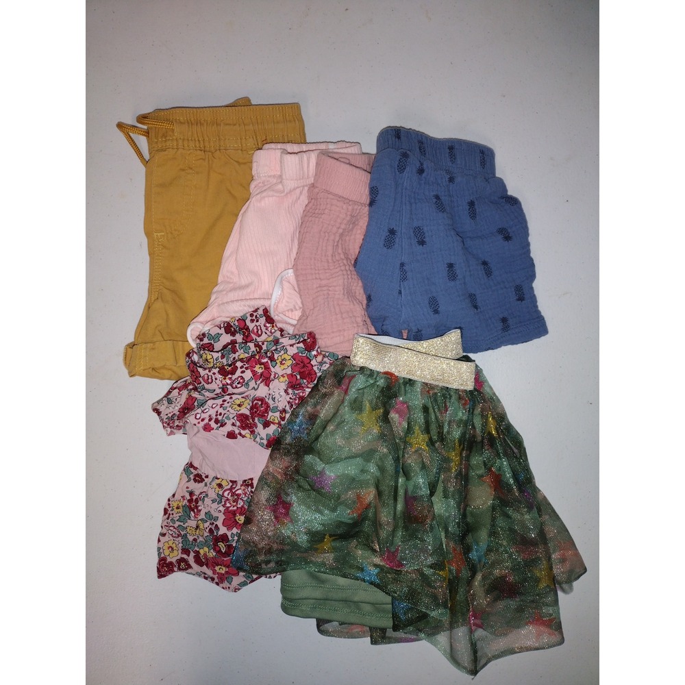 Toddler Girl Shorts Skirt Bundle 6pc 3T  Floral Star
